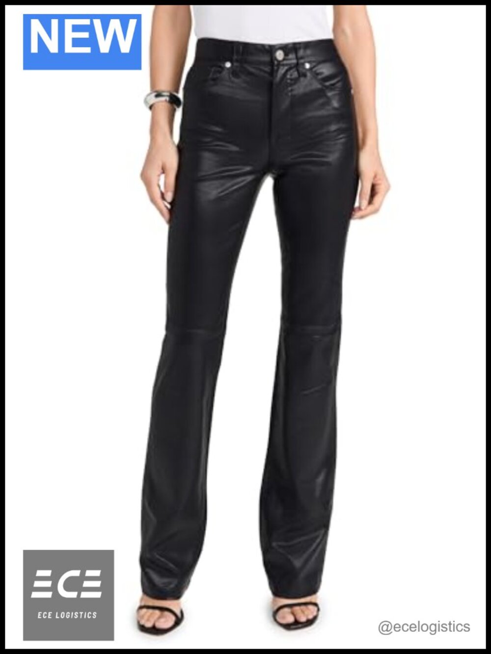 Women's Hoyt High Rise Boot Cut Chino Pants Classic Flat Front Zipper